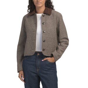 BAGATELLE COLLECTION Brown Woolen Jacket With Corduroy Collar